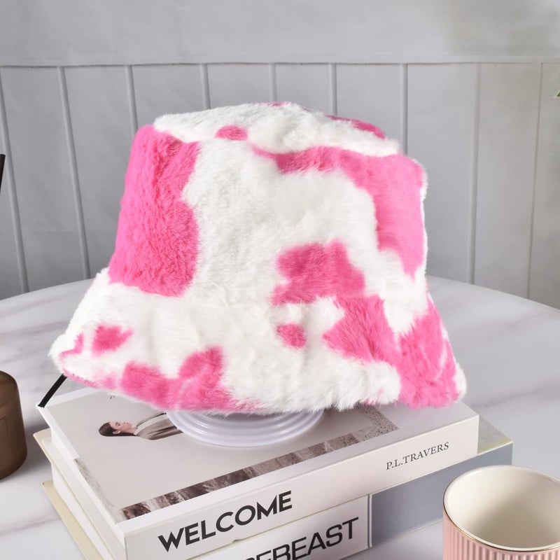 Yonchic Store Winter Soft Faux Fur Plush Bucket Hat, Lovely Fisherman Cap, Fashion Outdoor Thick Warm Sun Cap for Women - Image 5